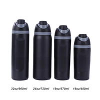 Botol air termos dinding ganda baja tahan karat 304 kualitas tinggi botol olahraga dilapisi bubuk dengan logo khusus jerami