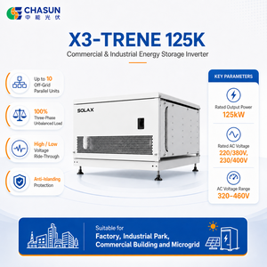 Onduleur de stockage d'énergie triphasé AC <span class=keywords><strong>SolaX</strong></span> X3-TRENE 125K, efficacité 98%, surdimensionnement 200%, 10 parallèles, charge 100% asymétrique - Product Image 2