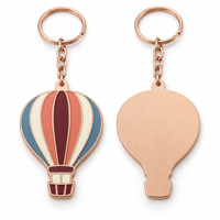 Porte-clés personnalisé en émail en forme de montgolfière, avec logo de marque, cadeau promotionnel direct pour entreprises, fournisseur en gros, fabricant de porte-clés