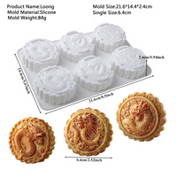 Dragon Phoenix Traditionelle chinesische Muster Silikon Mooncake Form Lebensmittel qualität Silikon form für Mid Autumn Festival Backen