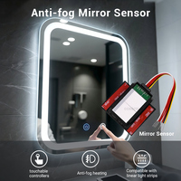 Miroir LED Tactile Anti-Buée et Anti-Embue 12V 24V Dimmable Ultra-Mince pour Coiffeuse et Salle de Bain, Accessoire de Lumière de Maquillage, Vente en Gros