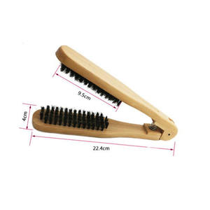 Herramienta de Peinado con Pinza de Bambú para Alisar el Cabello, Cepillo Doble en Forma de V - Product Image 4