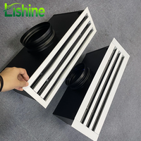 Diffuseur linéaire à fentes Lishine durable et réglable en plastique et alliage d'aluminium pour boîtier de ventilation CVC, grille d'aération pour centres commerciaux