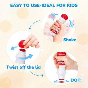 Joycat Bán Buôn Khuôn Trẻ Em Dot Đánh Dấu Sáng Có Thể Giặt Không Độc Hại Sơn Tem Miếng Bọt Biển Bingo Dabber Dot Nghệ Thuật Đánh Dấu Vẽ Đồ Chơi - Product Image 5