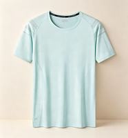 T-shirt de sport réfléchissant à col rond à séchage rapide, imprimé réfléchissant, best-seller