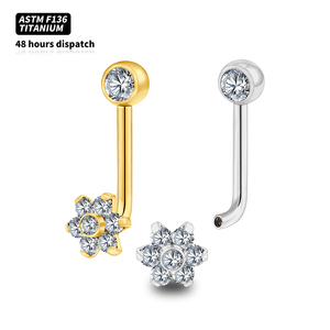 <span class=keywords><strong>Christina</strong></span> génital Piercing bijoux CZ fleur ASTM F136 titane intime VCH haltère mode femmes accessoires corps bijoux - Product Image 1