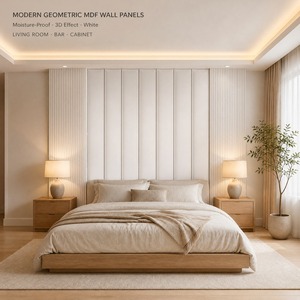 Panel <span class=keywords><strong>de</strong></span> Pared 3D <span class=keywords><strong>de</strong></span> <span class=keywords><strong>MDF</strong></span> Acanalado, Geométrico, Resistente a la Humedad, Blanco, Revestimiento Interior para Paredes, Sala <span class=keywords><strong>de</strong></span> Estar, Bar, Gabinete, Directo <span class=keywords><strong>de</strong></span> Fábrica - Product Image 3