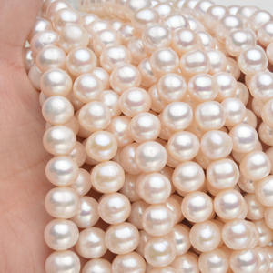 Zhuji Manufacturer Direct Sale 9-10mm Freshwater Pearl <b>Necklace</b> <b>Small</b> Flaws Wholesale Supply Promotional Freshwater Pearls - Product Image 1