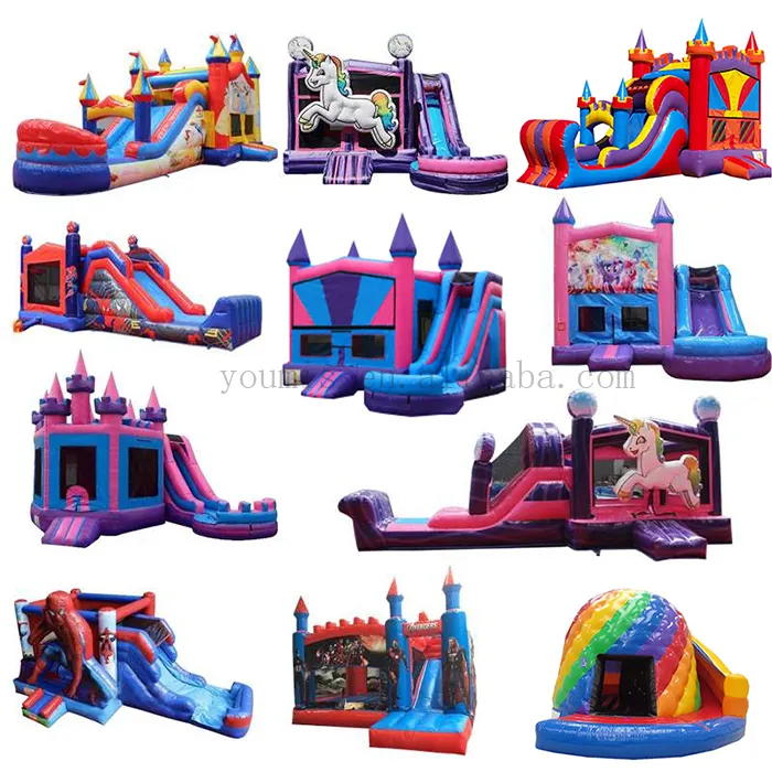 Casa de salto infantil, atacado comercial com castelo de deslizar inflável combo de água bouncy
