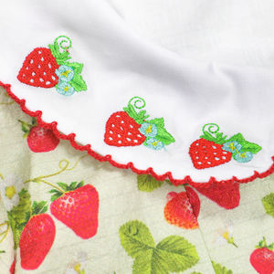 लड़कियों के कपड़े थोक फैशन लड़कियों के कपड़े, स्ट्रॉबेरी कढ़ाई और पुफ आस्तीन, प्यारा बुटीक बच्चों के कपड़े कस्टम - Product Image 6