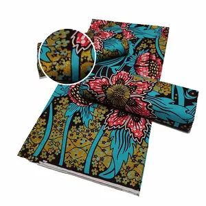 时尚设计安卡拉100% 棉非洲蜡印花面料超级金蜡印花面料非洲6码印花蜡