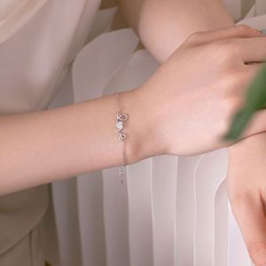 Dylam Romantic Design Lady Girls Women Fine Jewelry Rhodium Plated S925 Silver <b>Love</b> Alphabet Heart 5A Zirconia Jewelry <b>Bracelets</b> - Product Image 2