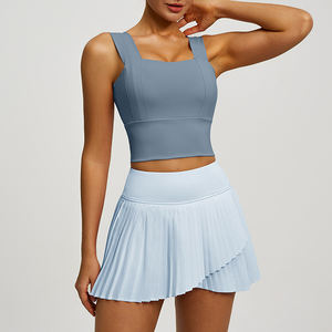 Conjunto Deportivo Personalizable con Logotipo en Color Sólido para Mujer, Ropa Deportiva para Ciclismo, Tenis y Yoga - Product Image 2