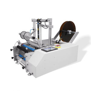 PLC Intelligent Desktop <b>Small</b> Semi Auto Round <b>Bottle</b> Labeling Machine Self Adhesive Label Double Sided Positioning Red Wine Oval - Product Image 2