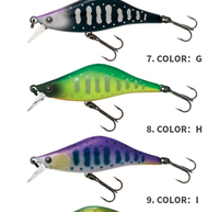 Leurre Minnow coulant 55mm 4.7g avec yeux 3D simulés, appât dur artificiel avec hameçon triple pour la pêche au bar, au bar de mer et au poisson-chat