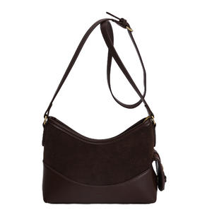 Bolso Bandolera de Cuero Vacuno de Alta Gama Personalizado, Estilo Gamuza Mate Suave, Nuevo Bolso de Hombro Retro Minimalista para Mujer - Product Image 6