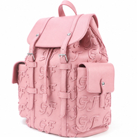 Mochila Plegable Personalizada de Cuero PU Ligero para Mujer, Cierre de Solapa con Cremallera, Bolsillos Laterales, Gran Capacidad, Fabricante OEM ODM, MOQ Bajo