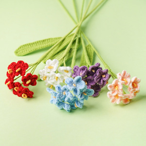 Hydrangea artificielle en crochet mélangé, décoration d'intérieur, cadeau de Noël, style moderne, fleur en soie, prix de gros usine - Product Image 3