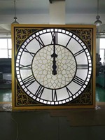 Grande horloge à un seul visage en métal analogique pour l'extérieur de taille personnalisée et de style personnalisé avec calibrage de l'heure par satellite et éclairage de nuit