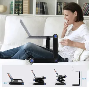 Portable Laptop Mac book Stand Aluminium Home Office Outdoor Folding Adjustable PC Table for Bed