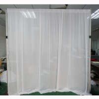 Support de toile de fond télescopique en aluminium pour événements de mariage, système de drapage portable