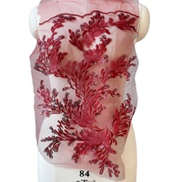 Patch de fleur à paillettes Applique de dentelle de perles lourdes 3D, Applique de dentelle de fleurs 3D, Broderie d'appliques de dentelle de tulle brodée