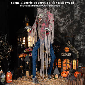 Décoration d'Halloween : Grand Loup-garou Électrique avec Capteur de Mouvement et Son pour Maison Hantée et Parc d'Attractions - Product Image 4