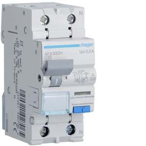 AFA932H Personalizzabile con Hagers RCBO 6000A 1P+N curva C 32A tipo A 300mA 2M - Product Image 1