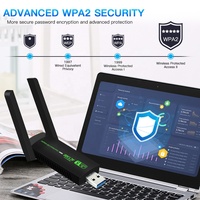 Adaptor Wifi 5ghz RTL8812CU Kartu Jaringan Nirkabel Dual Band 1300Mbps USB2.0 WiFi Dongle untuk PC Driver Gratis