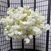 Boule de fleurs artificielles en soie réaliste faite à la main, centre de table écologique pour mariages, fêtes et événements