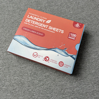 Feuilles de détergent à lessive jetables à nettoyage en profondeur concentré avec logo personnalisé COMMIGLOW pour le lavage en machine des vêtements