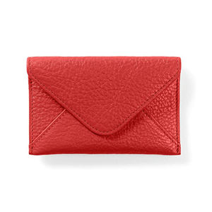 Porte-cartes en cuir véritable avec logo personnalisé de luxe, minimaliste, avec protection RFID, rabat, enveloppe d'affaires, étui pour carte d'identité, carte de crédit, fermeture à bouton - Product Image 4