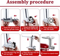 Ensemble complet d'accessoires pour hachoir à viande en acier inoxydable pour batteurs sur socle, compatible lave-vaisselle, solution tout-en-un SUS304/420