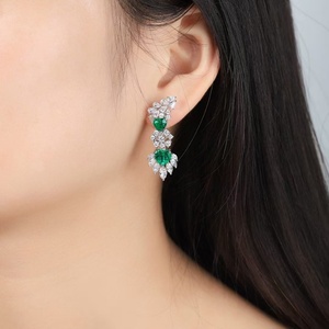 14k White <b>Gold</b> Lab Grown Diamond <b>Gold</b> Plated Classic Wedding Party Stud <b>Earrings</b> for Women - Product Image 4