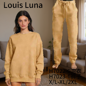 HDJ 2 Piece <b>Set</b> Tracksuit Jogger Suit Oversized Sweatshirt and Pants Loungewear Activewear H7022-6Sweatshirt+H7023-6Pants - Product Image 2