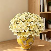 Vases pour aquarium D5841, décoration florale pour salon, carreaux de céramique 3D, fleurs en porcelaine faites à la main pour œuvres d'art