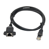 RJ45 kabel Patch pasangan terpilin Cat5e kunci sekrup kabel ekstensi laki-laki Perempuan Coupler Panel untuk Jaket PVC komputer