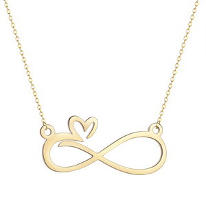 Nuovo Design Collana Minimalista in Acciaio Inossidabile, Creativa con Ciondolo a Forma di Numero 8 e Simbolo Infinito a <span class=keywords><strong>Cuore</strong></span>, per Uso Quotidiano - Product Image 1