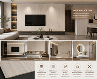 Panel de Pared Decorativo Interior Moderno, Lámina de Mármol UV, Textura de Piedra Travertino, Panel de PVC para Paredes de Hogar, Hotel y Oficina