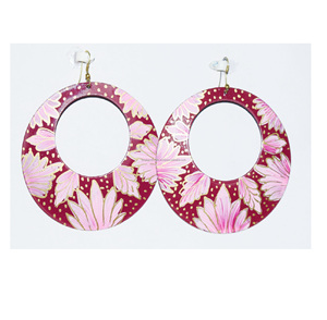 2025 Zambia verde 4 pares 20mm oro y Rosa delicias turcas pendientes de hoja de loto joyería étnica ropa de verano joyería - Product Image 2