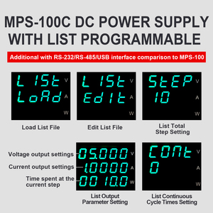 Alimentation linéaire 30V 5A 1mV 0.1mA à prix d'usine avec sortie RS485 à luminosité réglable pour laboratoire MPS100C - Product Image 3