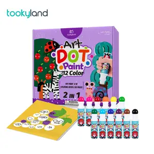 Marcador de puntos lavable para niños DIY Dab dibujo pintura de puntos no tóxica 6 8 12 colores Kit de artes y manualidades para niños