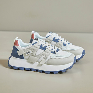 Zapatillas deportivas para caminar y <span class=keywords><strong>tenis</strong></span> a la moda para <span class=keywords><strong>mujer</strong></span>, parte superior de microfibra informal cómoda y resistente al desgaste - Product Image 1