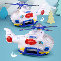 Harga pabrik lampu elektrik anak-anak, mainan pesawat plastik Universal untuk anak-anak, pesawat Bump dan Go, helikopter polisi