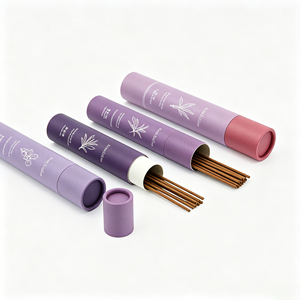 Vente en gros de tubes en papier pour bâtonnets d'encens biodégradables, papier kraft rond cylindrique, emballage cadeau recyclable, impression quadricolore - Product Image 3
