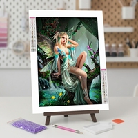Peinture Diamant 5D Forêt Féerique Kit Complet DIY pour Adultes Débutants 40x50cm Décoration Murale Cadeau