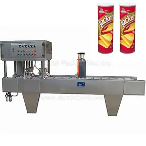 Máquina automática de sellado de latas de papel de patatas fritas de embalaje de bote compuesto de tejido