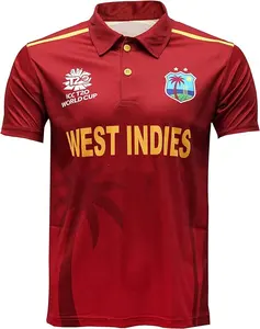 Westindische EIN-Durchschnitt Cricket-Jäckchen WM T20-Shirt individuelles Cricket-Jäckchen