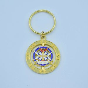 Metal Heart Keychain Cartoon Cultural Creative Tourism <b>Memorial</b> <b>Gift</b> Enamel Baking Paint Die Casting - Product Image 2