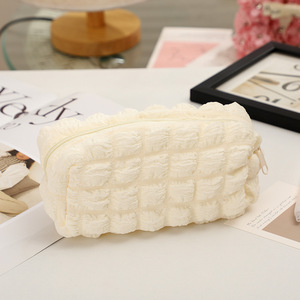 Estuche de tela con rejilla para lápices, diseño creativo, esponja de burbujas arrugada, bolsa de cosméticos - Product Image 2
